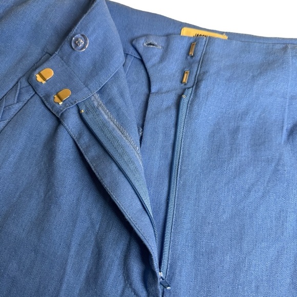 NWT Jason Wu Blue Linen Blend Braided High Waist Wide leg crop Pant Womens 8 - Picture 6 of 14